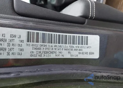 2017 Jeep Grand Cherokee Limited 4X4 from USA, damaged, VIN 1C4RJFBG8HC948741